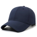 Classic navy blue baseball cap with six-panel structure and curved brim for outdoor sun protection - Navy Blue