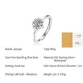 Moissanite 1 carat 925 sterling silver ring with 6-prong crown and GRA certificate - R9194 Moissanite Style / 1 Carat / 6.5mm (With GRA Certificate)