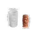 Cylindrical silicone mold for DIY candles with intricate tribal portrait relief - No.2 Pattern Cylinder
