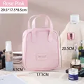 Rose pink waterproof hanging toiletry bag in 20.5x17.5x8.5cm with double handles - Rose Pink (Shell Shape)