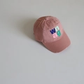 Pink vintage style kids baseball cap with letter embroidery and distressed details - 54CM 3-8 Years / Pink