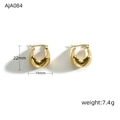 Dettaglio orecchini a cerchio dorati con dimensioni 22x19mm e peso indicato di 7,4g - Stile Arrotondato (AJA084) / Oro 18K / Oro