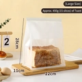 Large white bread bag 22x11x28cm with window for 450g toast and top closure - Large (22*28+11cm) / White