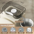 Grey transparent hair washing tray set for elderly with support pad and accessories - Upgraded Grey PP Basin + Drain Pipe + Hook + Headrest + Neck Pad + Brush + Scoop
