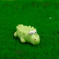 Cute green crocodile resin figurine mini landscape ornament for desktop or car decor - No. 7 Crocodile