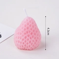 Pink strawberry shaped decorative cake candle with realistic fruit texture detail - Scented Strawberry Candle Pink Large / 1 Piece / Pink