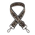 Adjustable 3.8cm leopard print wide shoulder strap with metal hooks for crossbody bags - Leopard Gunmetal Buckle
