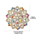 Vintage floral rhinestone brooch in colorful crystals and gold finish, size 5.6cm - XD825120 Colorful Rhinestone