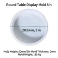 Ronde siliconen mal voor hars tafels, diameter 203mm en hoogte 50mm, wit transparant - Ronde Basisvorm 8 Inch