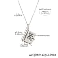 Collana medaglione a libro in acciaio inossidabile argento con incisione Beste Mama - Color Acciaio Stile Mamma Tedesco (RP022)