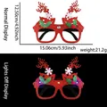 LED Weihnachtsbrille mit rotem Glitzer, Rentiergeweih und leuchtenden Details - Integrierte LED-Blinkbrille / Roter Glitzer Elch-Stil