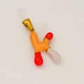 Dopamine style colorful enamel letter K pendant in gold-plated stainless steel - K-Single Pendant (Orange Red White/Gold)