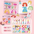 Magnetisches Prinzessinnen-Ankleidespielzeug für Mädchen mit 22 Teilen und Referenzkarten - Prinzessin Ankleiden