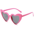 Lunettes de soleil roses en forme de cœur pour enfants avec verres polarisés sombres - Rouge Rose