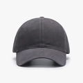 Classic charcoal grey washed cotton baseball cap with pre-curved brim and six panels - Adjustable / Dark Gray