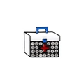 Broche trousse de secours en émail avec croix rouge et strass brillants décoratifs - C2787-5 (Trousse de secours)