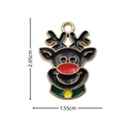 Christmas reindeer enamel charm in black and gold finish, size 2.05cm by 1.55cm - 2848 Red Nose Reindeer