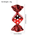 Red candy-shaped Christmas ornament with dice pattern, metallic finish, 19.5cm tall - 19cm Polka Dots Electroplated