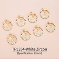 Macro shot of 12mm 18K gold plated whale tail charms with white zircon inlays - Whale Tail (12mm) / White