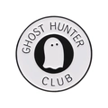 Spilla smaltata rotonda Ghost Hunter Club con design fantasma bianco e nero per borse - Spilla Rotonda Ghost Hunter Club (XZ9002)