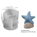 Moule en silicone étoile de mer pour bougies DIY montrant le produit fini en résine bleue - Étoile de mer