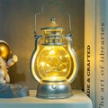 Vintage silver LED lantern with warm copper wire lights for festive home decoration - Dreamy Silver (String Lights)