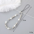 Silver bead and glass star phone strap lanyard with dimensions 21cm length and 8.5g weight - Five-pointed Star Phone Charm (K3271)