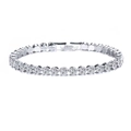 Elegantes Armband mit österreichischen Kristallen, versilbert mit sicherem Verschluss - 4mm Silber