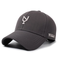 Casquette de baseball en coton gris foncé avec broderie 3D et lettrage NY&JA - Réglable / gris foncé