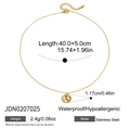Golden stainless steel necklace featuring a unique pretzel croissant pendant for women - Pretzel Pendant Necklace (JDN0207025)