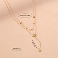 Double-layered golden stainless steel Y-necklace with octagram star zircon pendants - Double Layer Eight-pointed Star Style (1#)