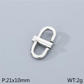 Hebilla de ajuste de cadena de acero plata pulida 21x10mm para bolsos y zapatos - Color Acero (KLJ10804-KFC)