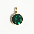 Pendentif pierre de naissance émeraude 6mm doré avec pierre facettée et anneau supérieur - Or - Mai