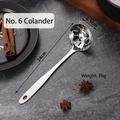 24cm long handle stainless steel slotted spoon with hanging hole for kitchen - 6cm Hot Pot Skimmer