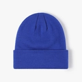 Classic royal blue double-layered knitted beanie for men and women with folded cuff detail - 6-Seam Light Royal Blue