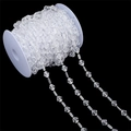 Transparent faceted acrylic bead chain on a spool for DIY wedding jewelry making - Bulk 10x11mm/8x3.5mm Clear 15m/Roll
