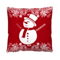 Christmas snowman pillowcase in red with Merry Christmas text and snowflake patterns - Style 16-Red Big Snowman MERRY christmas