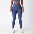 Blau-violettes Yoga-Set mit hoher Taille, enger Fitness-Leggings und Sport-BH - S / Blau