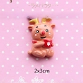 Pink resin cartoon deer figurine for DIY phone case crafts and holiday decor accents - Reindeer Holding a Cup (No Glitter)