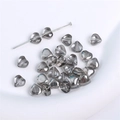 Perline in vetro a forma di cuore grigio scuro traslucido per gioielli fai da te - Cuore-6mm-Grigio