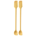 Set of two yellow double-ended silicone jam spatulas with spoon and scraper tips - Two-Piece Set / Yellow