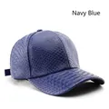 Navy blue baseball cap with faux snakeskin texture and adjustable strap back - Navy Blue