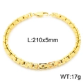 Pulsera de eslabones cuadrados en acero inoxidable dorado, tamaño 210mm x 5mm - Pulsera (KB163114-KFC) / Dorado (Pulsera)