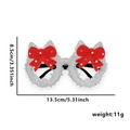 Silver glitter cat-eye party glasses with red bows and product dimensions 13.5x8.5cm - Silver Bowknot Style