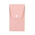 Pink PU leather makeup tool storage bag with white snap button and macaron soft aesthetic - Pink Bag