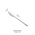 20 cm Dessertmesser aus 304 Edelstahl in Silber mit Wellenschliff und schlankem Griff - Dessertmesser