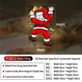 Cartoon Santa Claus window decal size guide with multiple dimensions for Christmas decor - Small / Red
