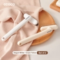 Set of 2 rotating crevice brushes in minimalist white and cream yellow colors - 2 Pcs/Set / Simple White + Creamy Yellow