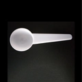 Minimalist white plastic measuring spoon with a long handle on a dark background - 10g (10.5*3.5*3cm) / White