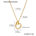 Detailansicht der hohlen Herz-Halskette mit 40+5cm Kette und genauen Maßangaben dazu - 40+5cm / Gold